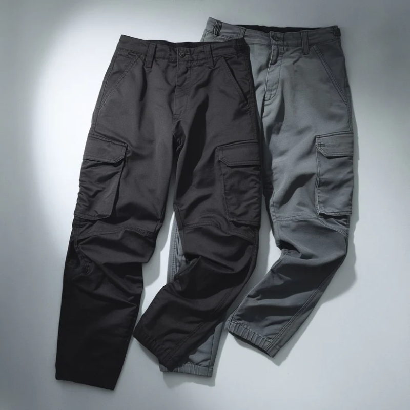 Classic Black & Charcoal Gray Cargo Pants (Pack of 2 )