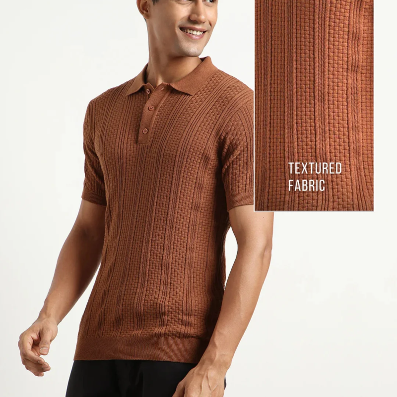 Oxford Textured Polo T-Shirt